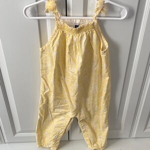 Girls' Yellow Floral Tie-Shoulder Jumpsuit - Kids Bottoms